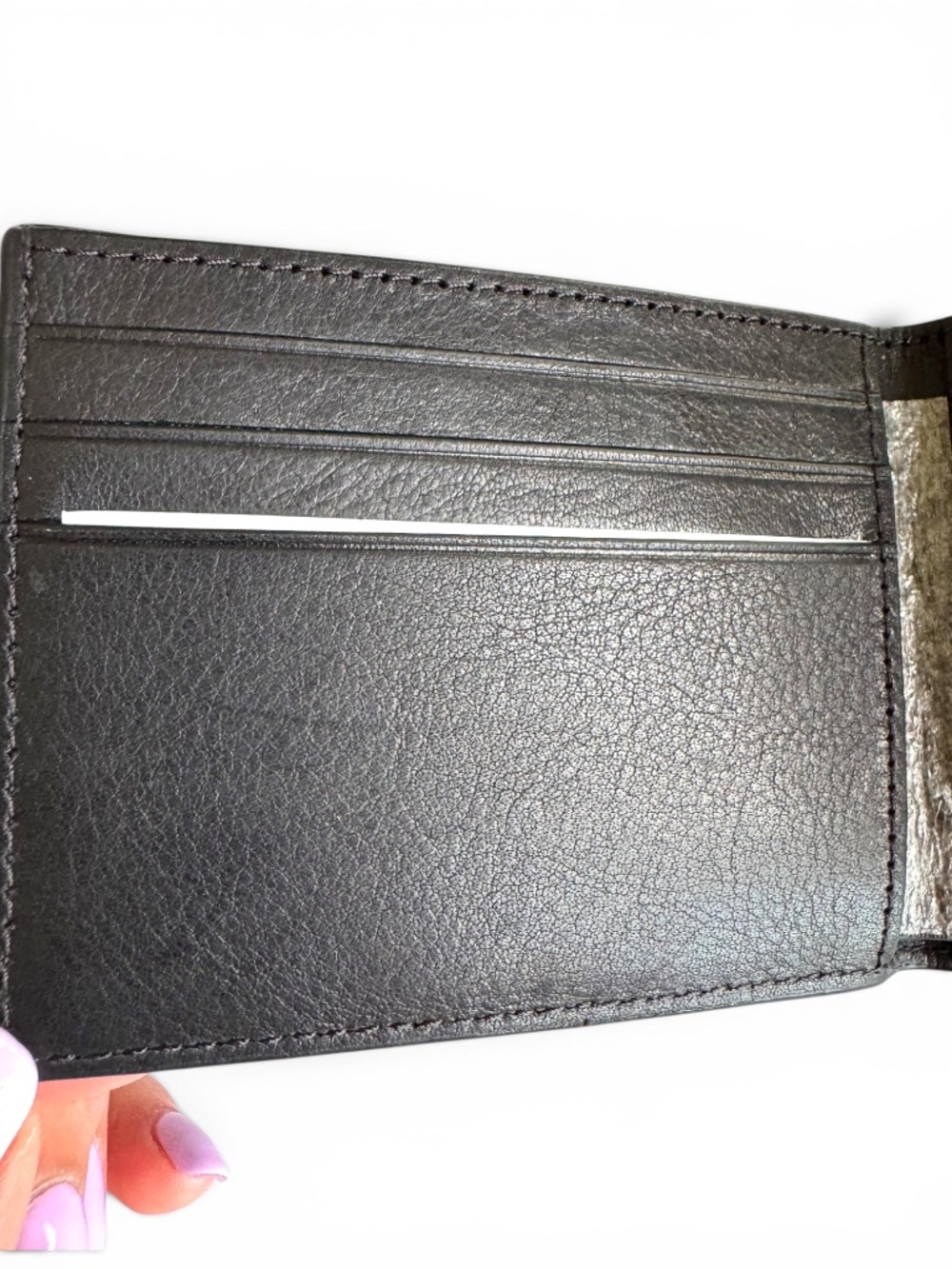 COACH Black Sport Calf Leather Bifold Wallet 6 Card Billfold NWT - Picture 6 of 8